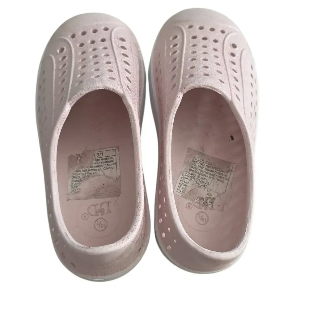 Lily & Dan Girl's Size 13/1 Pink Glitter Perforated Water Shoes